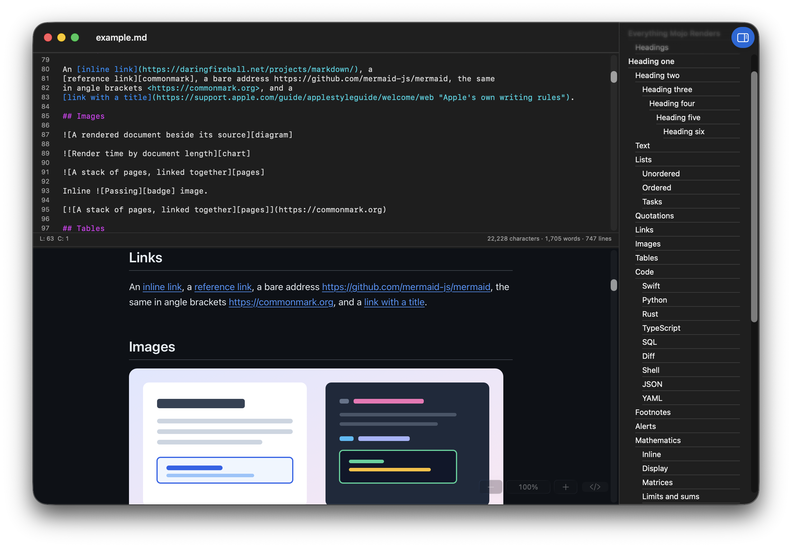 Mojo in dark mode.