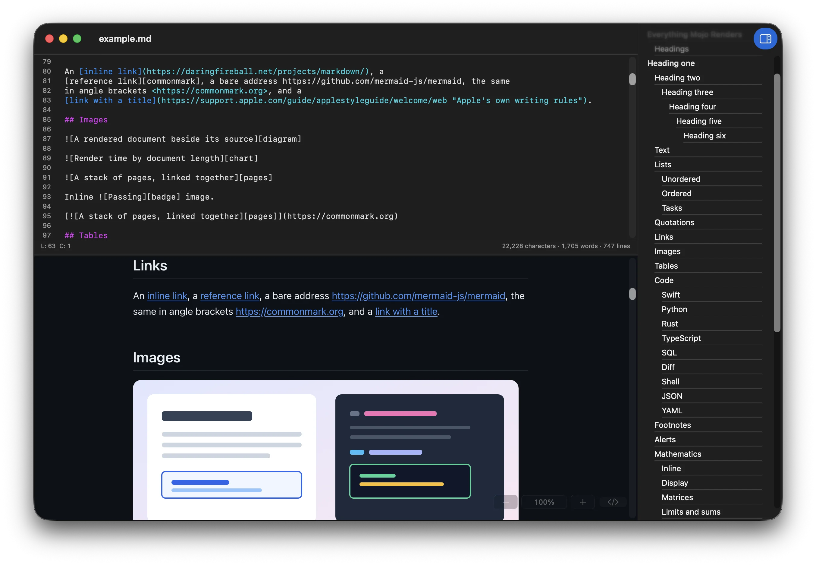 Mojo in dark mode.